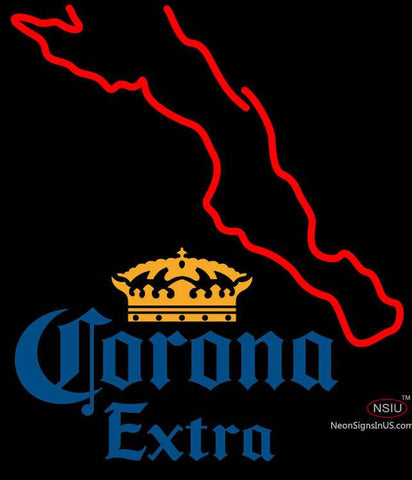Custom Corona Map Of Baja California Neon Sign