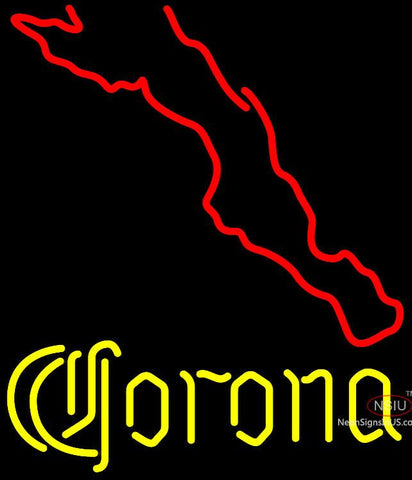 Custom Corona Map Of Baja California Neon Sign