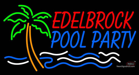 Custom Edelbrock Pool Party With Palm Tree And Wave Neon Sign  