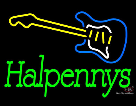 Custom Guitar Halpennys Neon Sign  