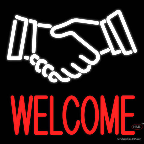 Custom Handshakes Welcome Real Neon Glass Tube Neon Sign