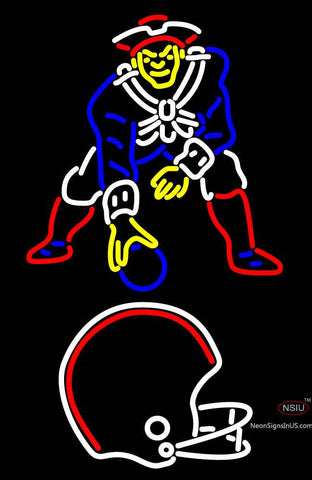 custom helmet with pat patriot logo with neon sign
