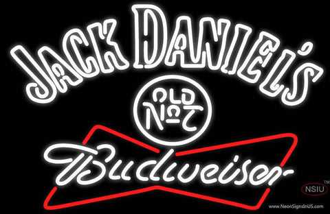 Jack Daniels With Budweiser Real Neon Glass Tube Neon Sign 