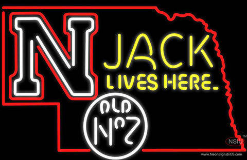 Nebraska Jack Lives Here Real Neon Glass Tube Neon Sign 