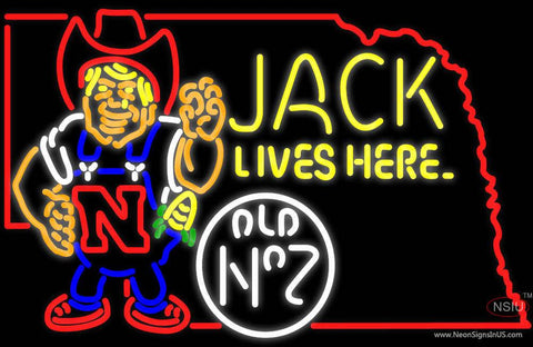 Jack Lives Here Nebraska Real Neon Glass Tube Neon Sign 