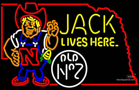Jack Lives Here Nebraska Neon Sign