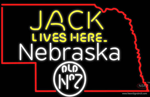 Jack Lives Here Nebraska Real Neon Glass Tube Neon Sign 