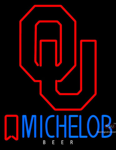 Custom Michelob Logo With Oklahoma Sooner Logo Neon Sign  