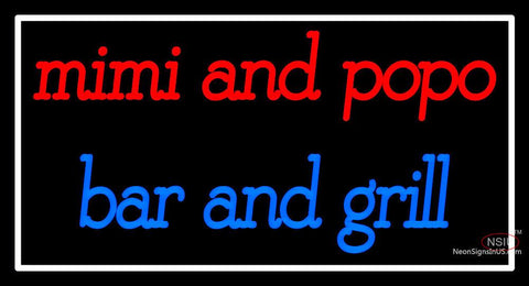 Custom Mimi And Popo Bar And Grill Neon Sign  