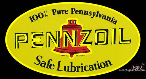 Pennzoil Logo Safe Lubrication Neon Sign 