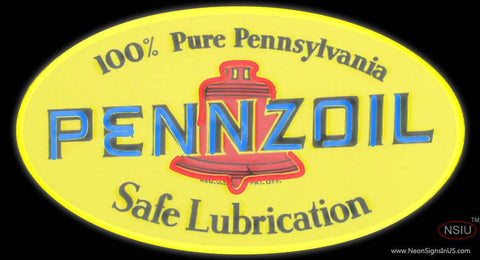 Pennzoil Safe Lubrication Real Neon Glass Tube Neon Sign