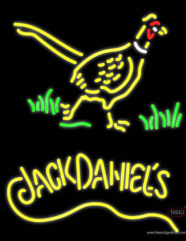 Pheasant And Jack Daniels Whiskey Real Neon Glass Tube Neon Sign 