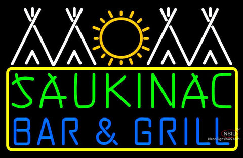Custom Saukinac Bar And Grill Logo Neon Sign  