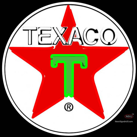 Texaco Logo Gasoline Neon Sign