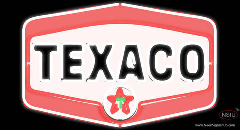Texaco Gasoline Logo Real Neon Glass Tube Neon Sign