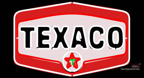 Texaco Gasoline Logo Neon Sign