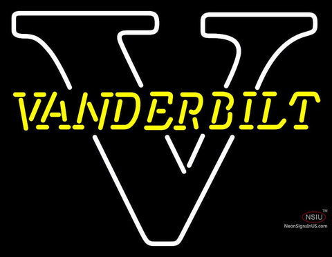 Custom Yellow And White Vanderbilt Neon Sign  