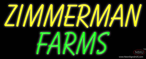 Custom Zimmerman Farms Real Neon Glass Tube Neon Sign 