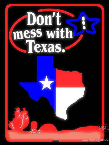 Dont Mess With Texas Oval Real Neon Glass Tube Neon Sign 