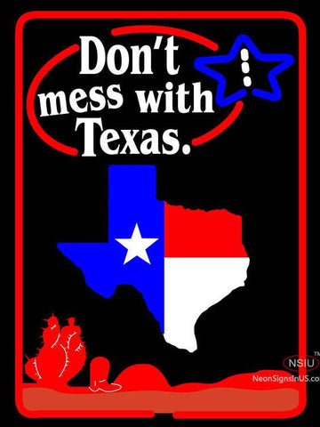 Dont Mess With Texas Oval Neon Sign