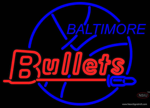 Early Baltimore Bullets Logo Real Neon Glass Tube Neon Sign 