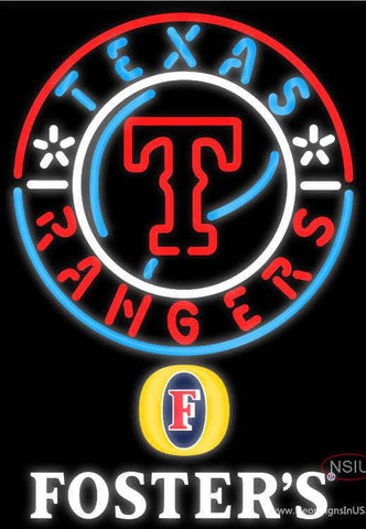 Fosters Texas Rangers MLB Real Neon Glass Tube Neon Sign 