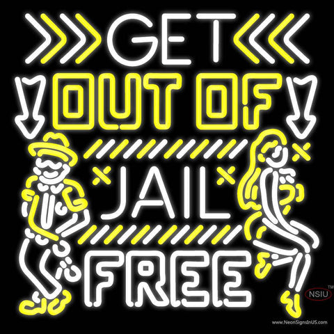 Get Out Of Jail Real Neon Glass Tube Neon Sign 