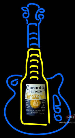 Guitar Coronita Cerveza Neon Sign