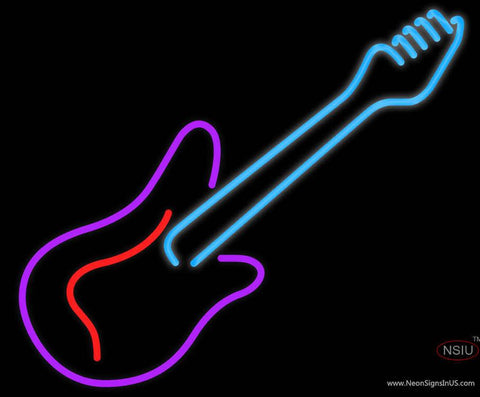 Guitar Real Neon Glass Tube Neon Sign 