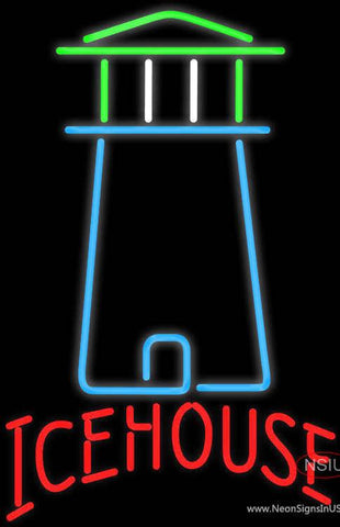 Ice House Light House Art Neon Beer Sign 