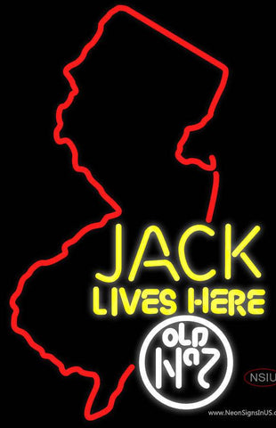 Jacks Live Here New Jersey Real Neon Glass Tube Neon Sign 