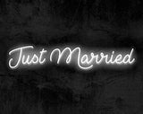 just married neon sign for wedding homemade art neon sign