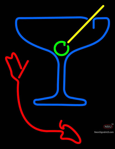 Martini Glass With Arrow Neon Sign