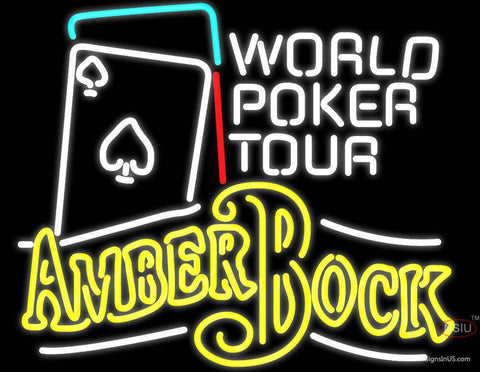 Michelob Amber Bock World Poker Tour Neon Beer Sign 