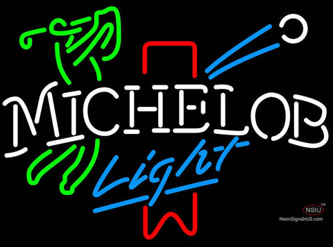 Michelob Light Red Ribbon Golfer Neon Beer Sign 