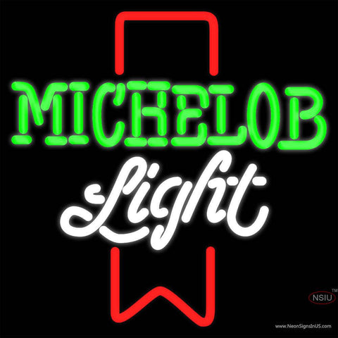 Michelob Light Red Ribbon Neon Beer Sign x 