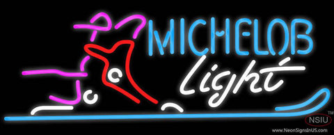 Michelob Light Snow Ski Boot Neon Beer Sign 