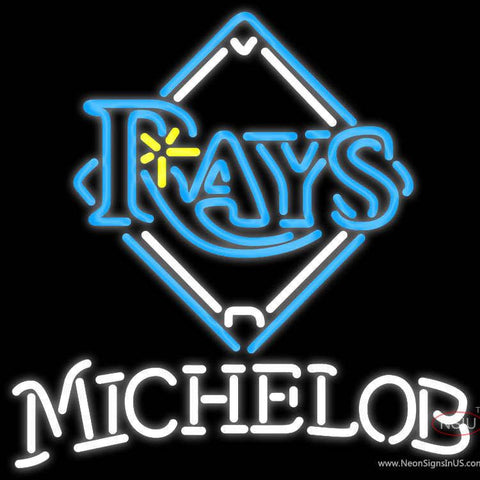 Michelob Tampa Bay Rays MLB Real Neon Glass Tube Neon Sign 