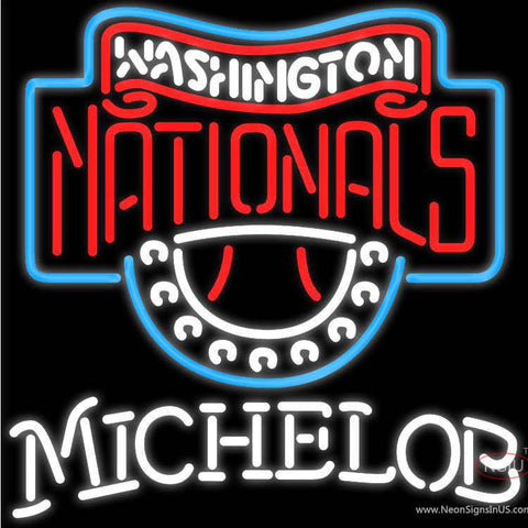 Michelob Washington Nationals MLB Real Neon Glass Tube Neon Sign  7 