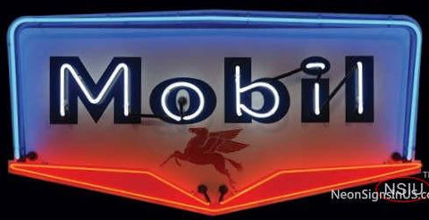 Mobil Gasoline Neon Sign 