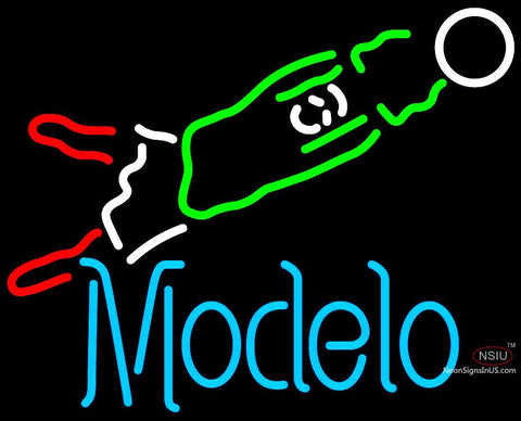 Modelo Soccer Goalie Neon Beer Sign 