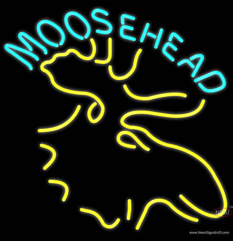Moose Head Logo Beer Real Neon Glass Tube Neon Sign 