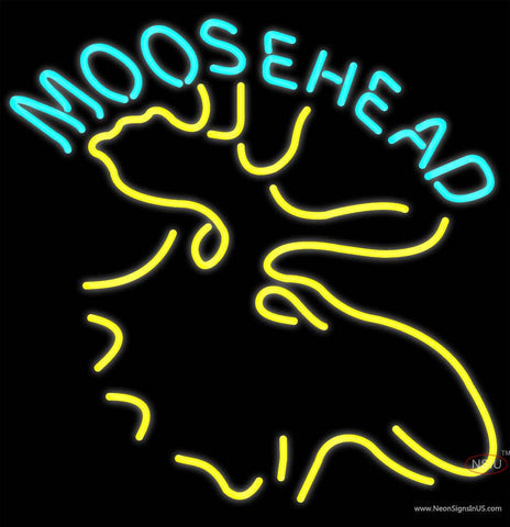 Moose Head Logo Beer Real Neon Glass Tube Neon Sign