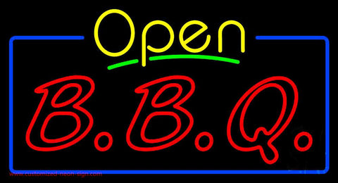 Open Double Stroke BBQ Neon Sign 
