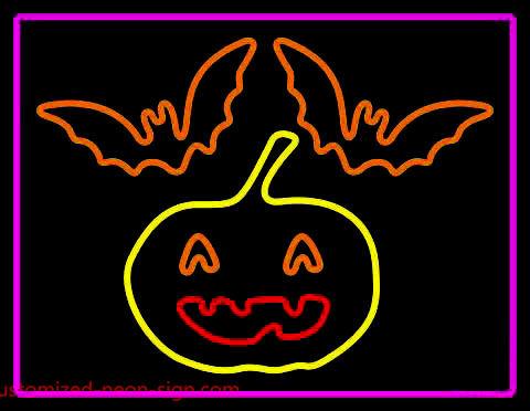 Halloween Pumpkin Handmade Art Neon Sign 