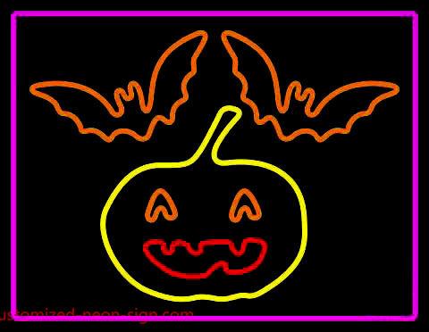 Halloween Pumpkin Handmade Art Neon Sign