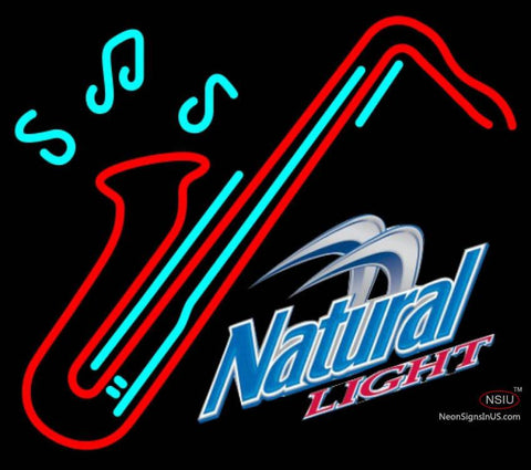 Natural Light Saxophone Neon Sign