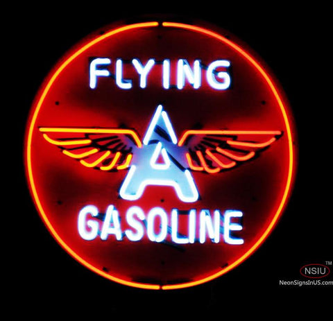Flying A Gasoline Neon Sign 