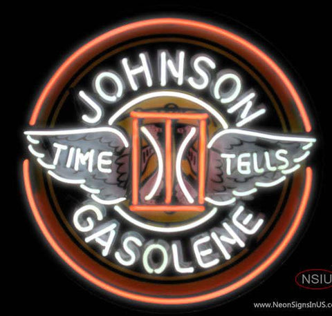 Johnson Gasoline Real Neon Glass Tube Neon Sign