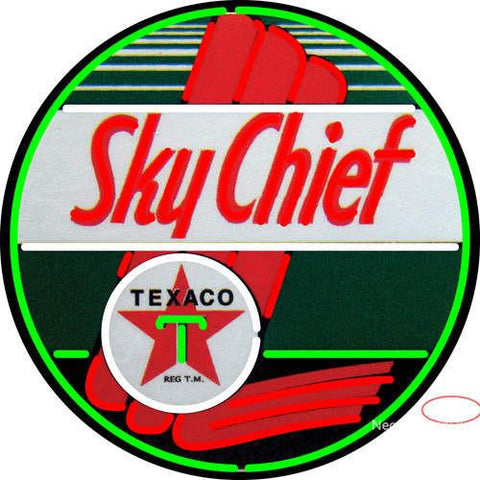 Texaco Sky Chief Gasoline Neon Sign 